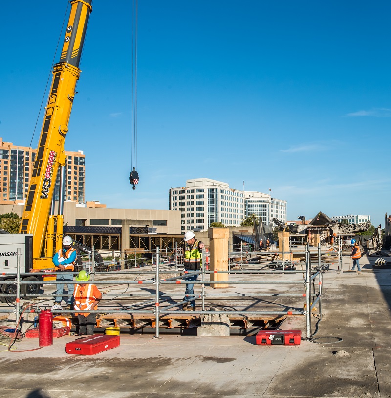 Phase One – demolition: construction area