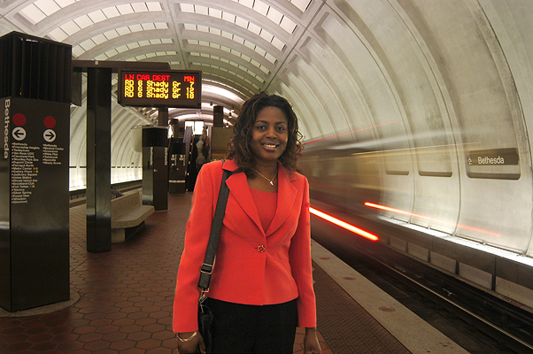 Metro rider at Bethesda