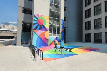 Colorful Murals at New Carrollton Station's Parking Garage