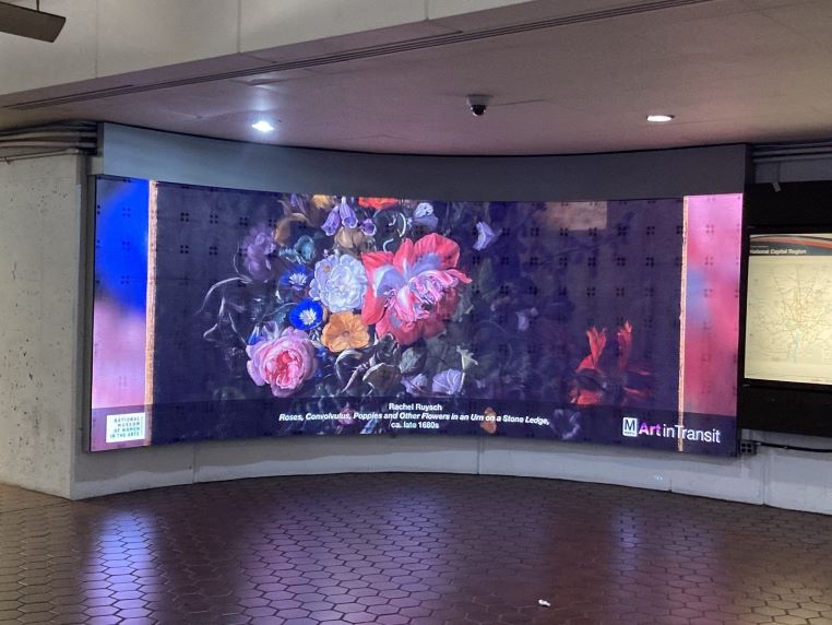 Rachel Ruysch, Roses, Convolvulus, Poppies and Other Flowers in an Urn on a Stone Ledge, c. late 1860s